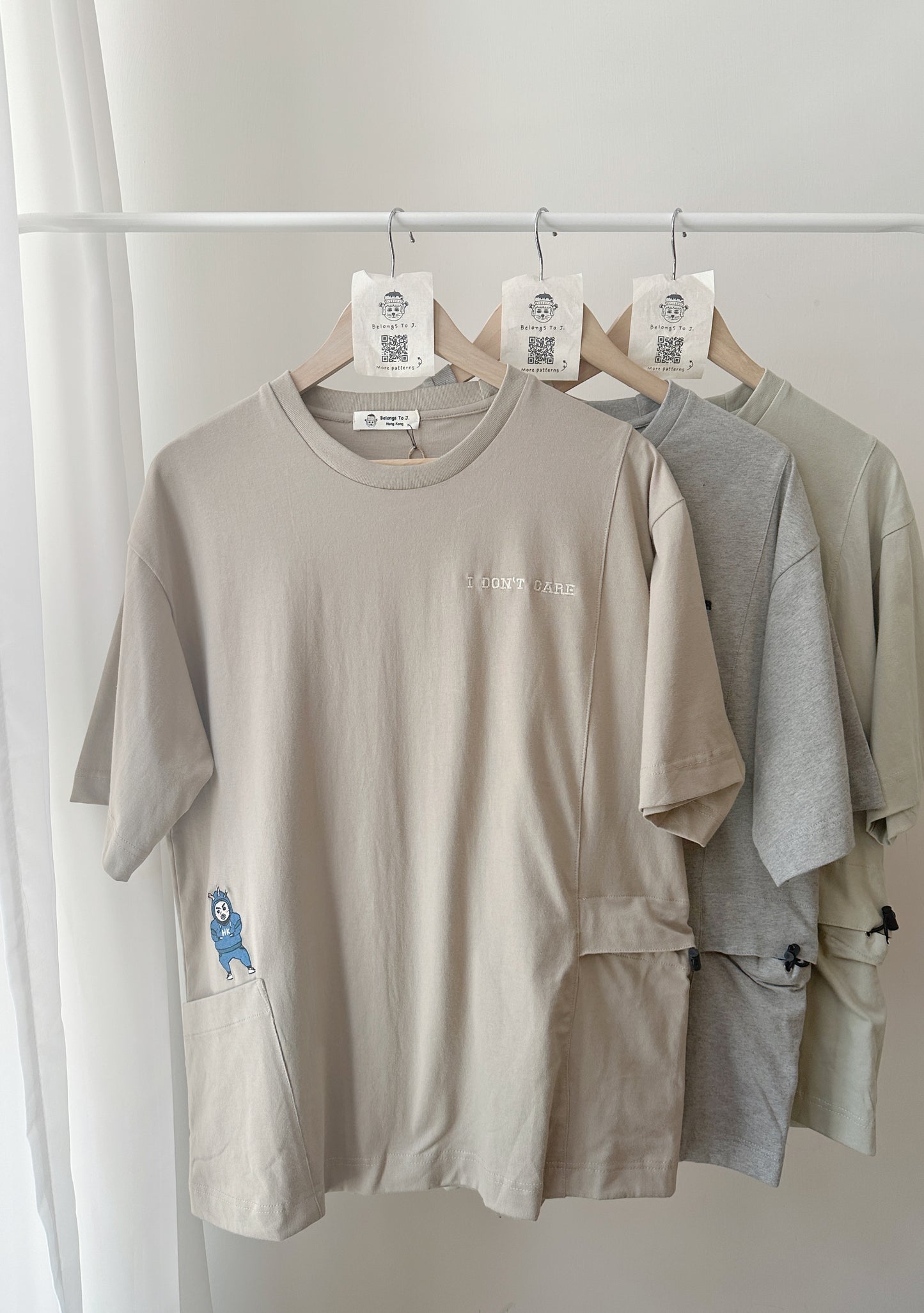 中性寬鬆雙口袋T-shirt