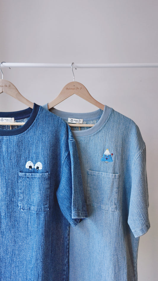 自家製-中性寬鬆洗水牛仔上衣