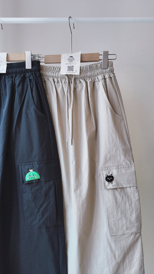 滑料橡筋腰拼布袋半截裙