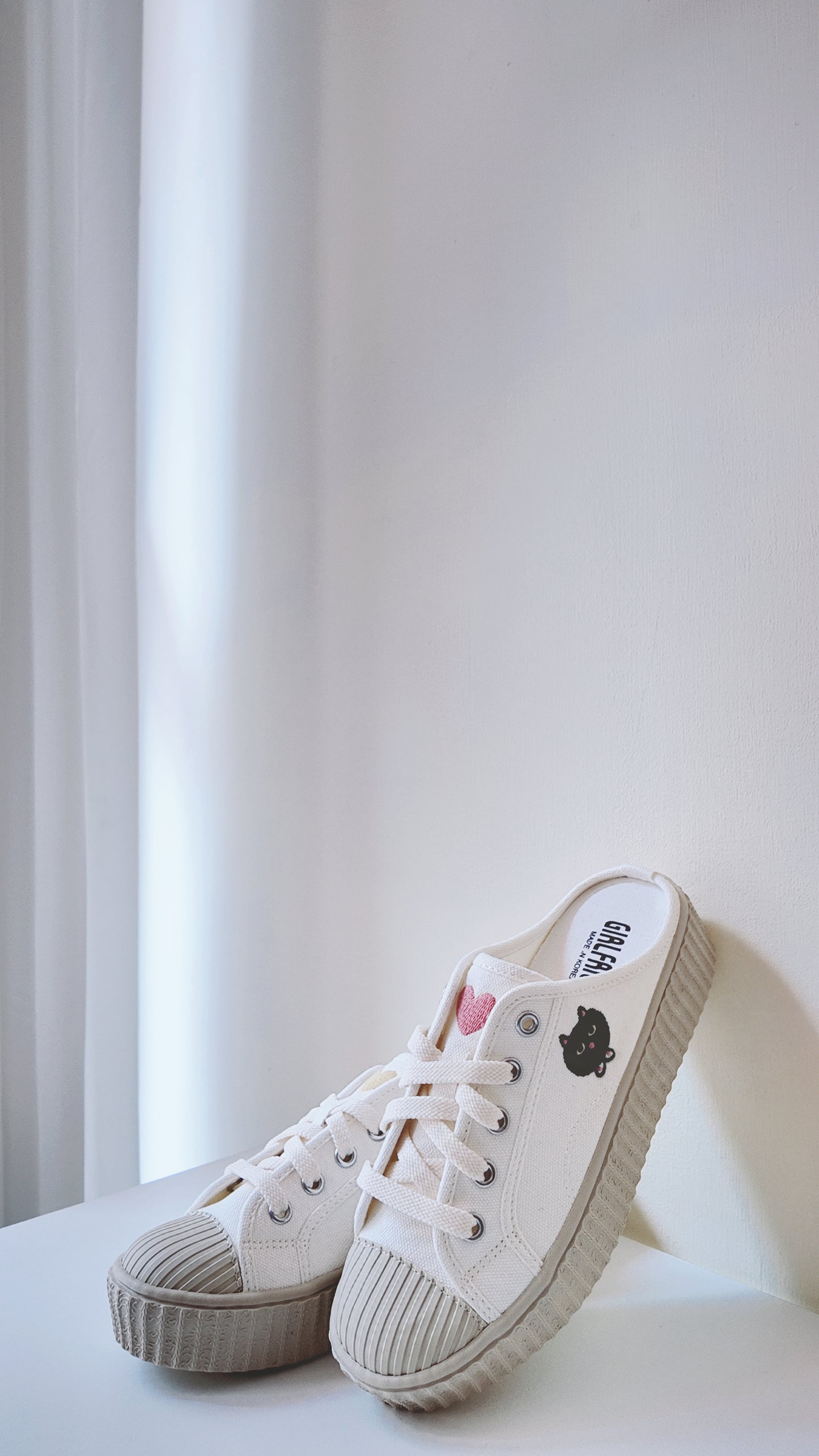 刺繡休閒半包厚底帆布鞋