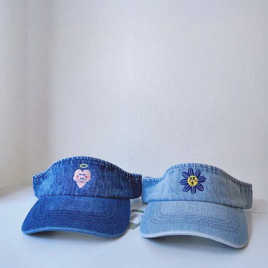 牛仔百搭刺繡太陽帽|自家刺繡圖案