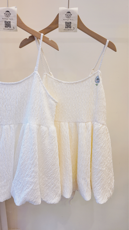 樹枝紋氣球細肩後綁帶背心