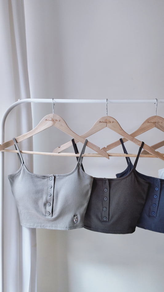 細肩排釦彈性可調節背心(有胸墊)