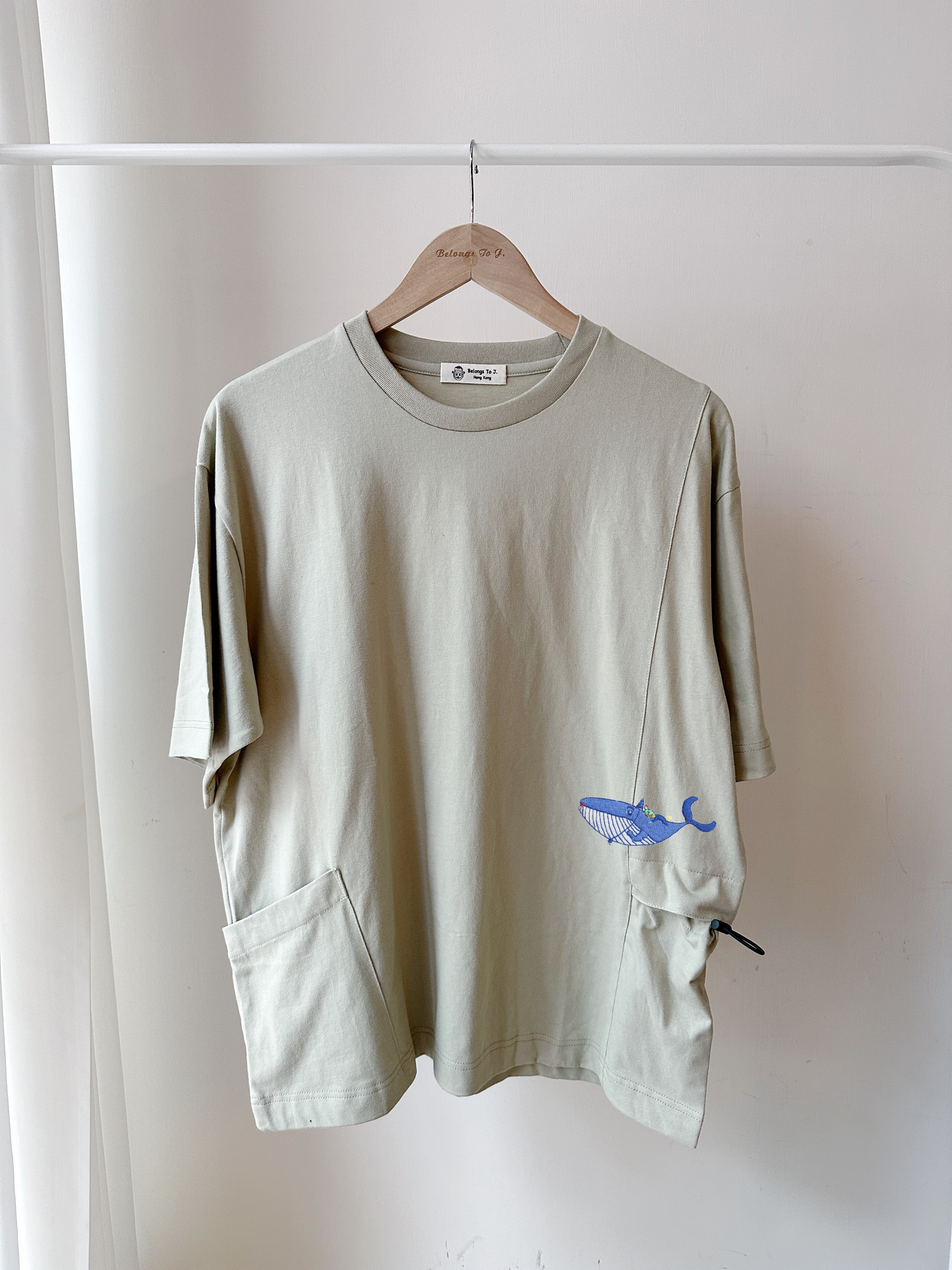 中性寬鬆雙口袋T-shirt