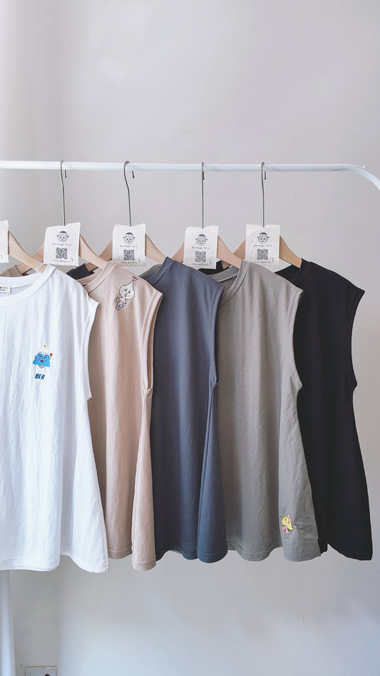 寬鬆簡約圓領背心