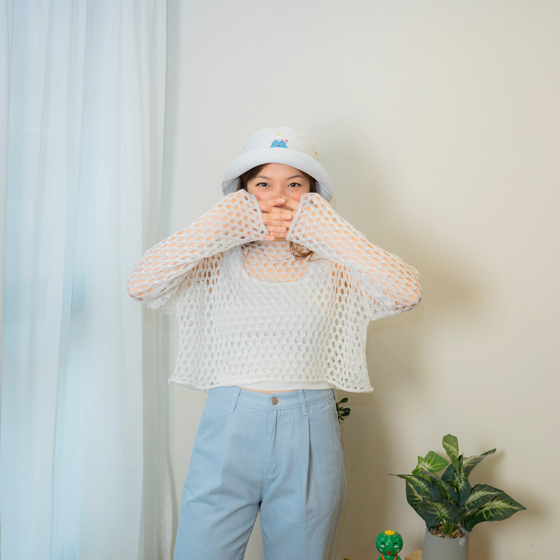 圓形洞上衣連背心套裝
