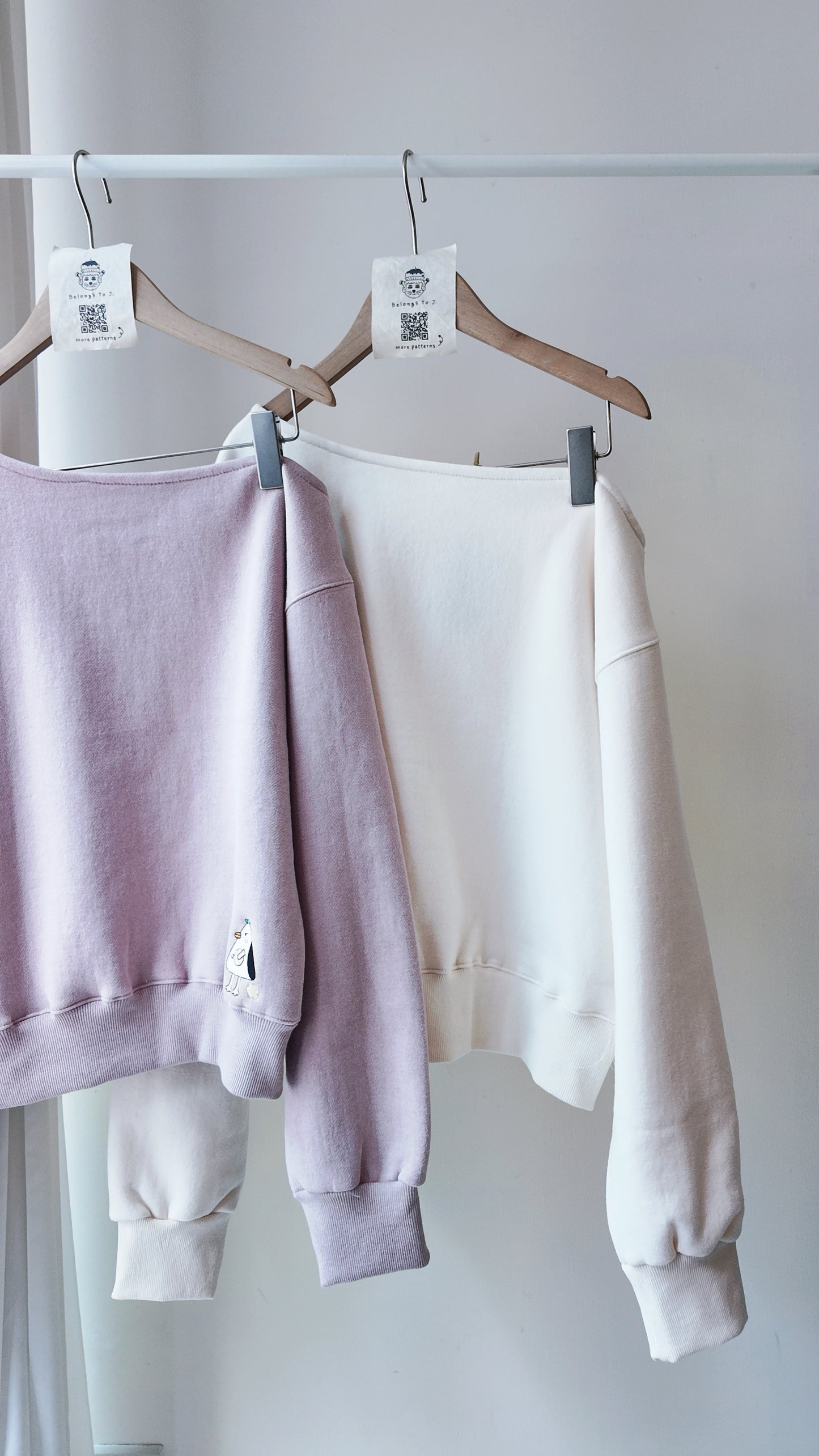 一字領寬鬆長袖衛衣