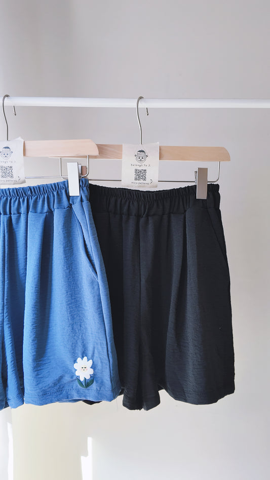 橡筋腰麻棉短褲