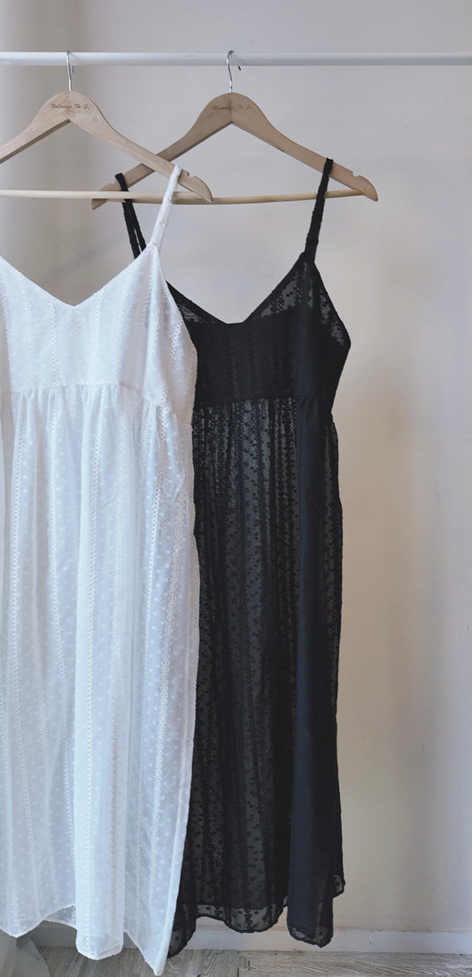 吊帶雪紡蕾絲透膚背心連身裙