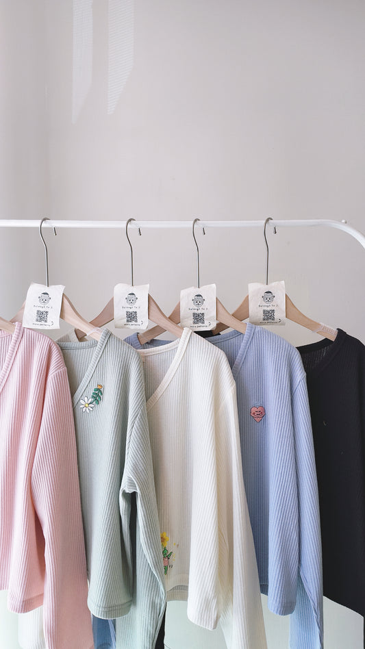 針織坑紋V領外套