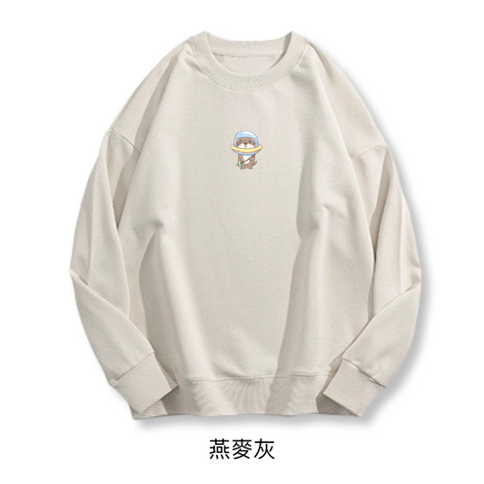 中性寬鬆落肩圓領衛衣