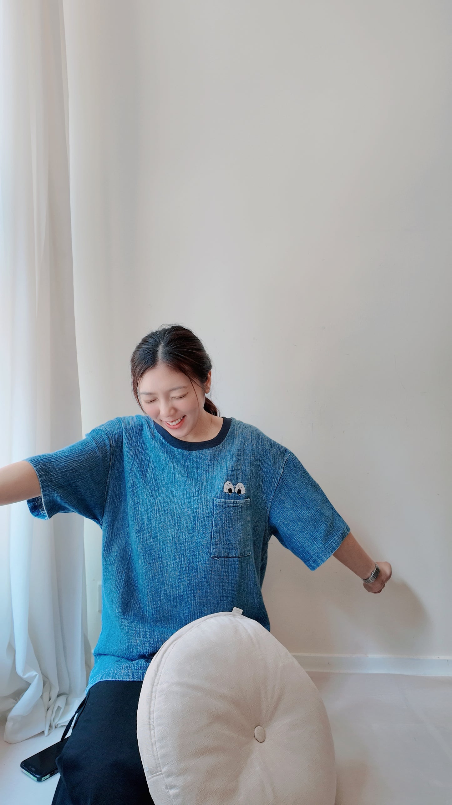 中性寬鬆洗水牛仔上衣