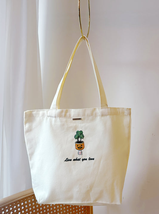 簡約刺繡 Tote-bag|自家刺繡圖案