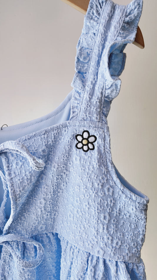 小花泡泡布捲邊背心