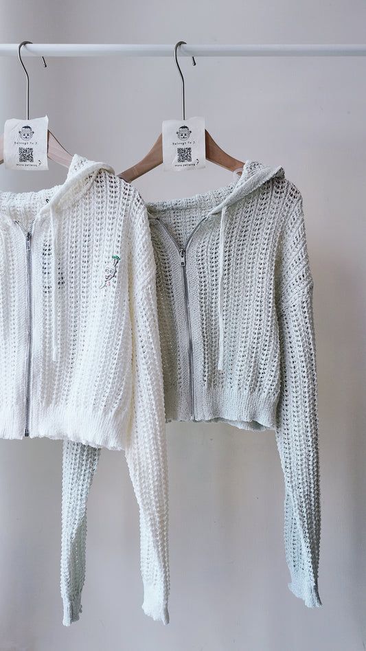 粗針織洞洞連帽外套