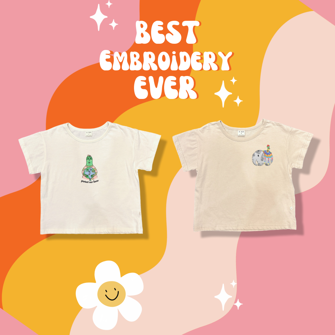 Kids - 全棉刺繡 T-shirt