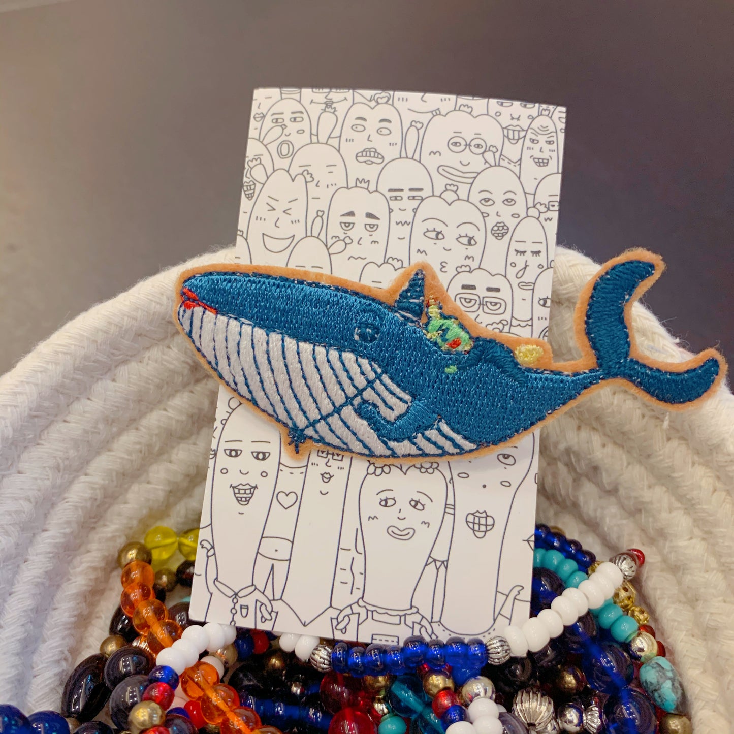為你加油的鯨魚 刺繡扣針/熨貼