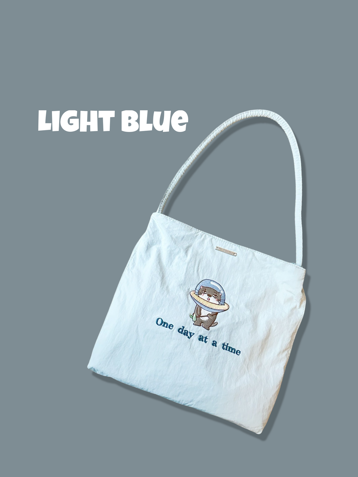 簡約尼龍小Totebag|自家刺繡圖案