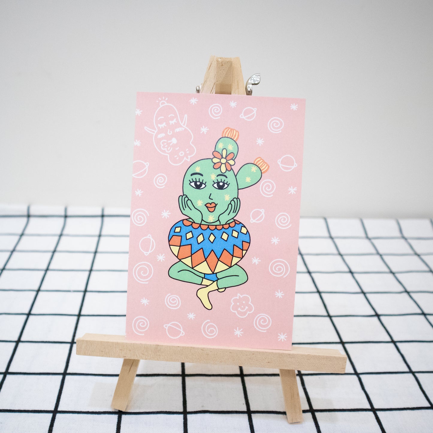 冥想中的女孩 明信片