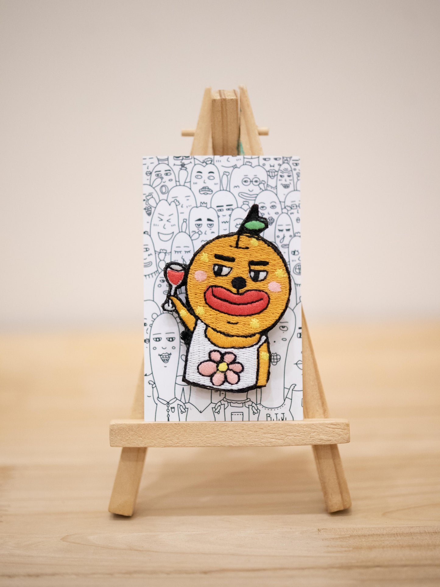 平安大吉 刺繡扣針/熨貼
