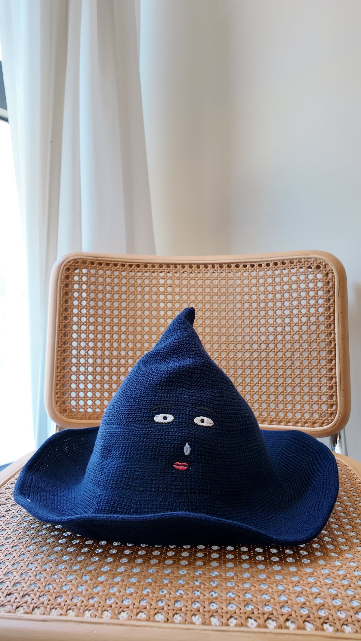 刺繡針織尖尖漁夫帽｜自家刺繡圖案