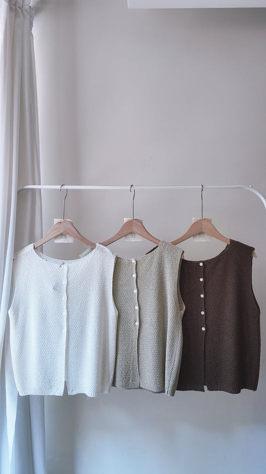 2-WAY 圓領針織背心