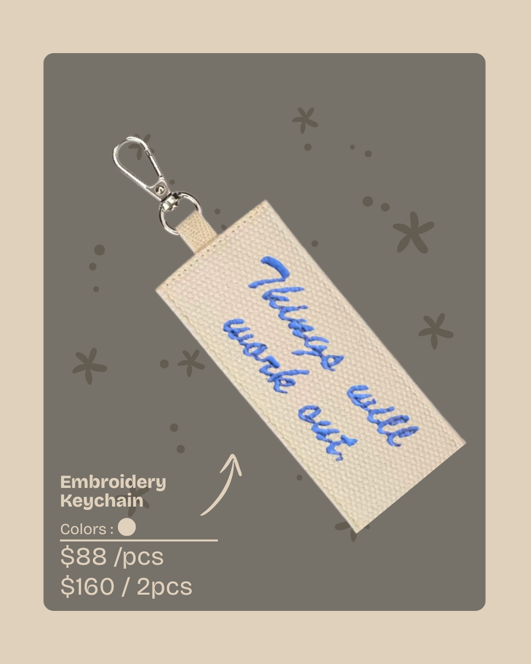 Belongs To J. 原創刺繡鎖匙扣掛帶