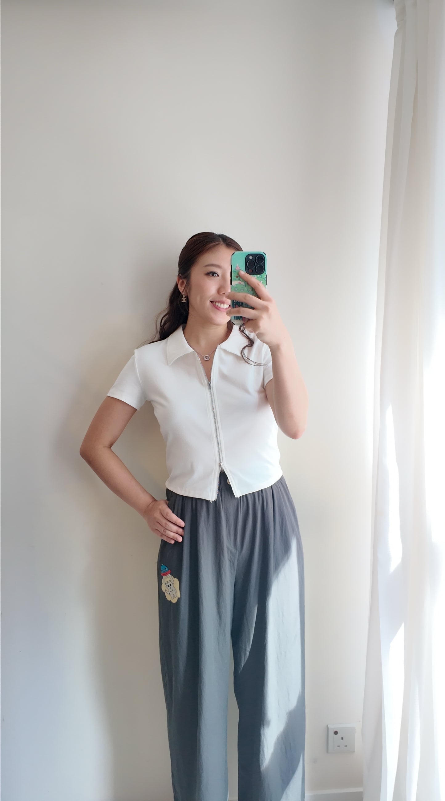 雙拉鍊短袖小外套/上衣