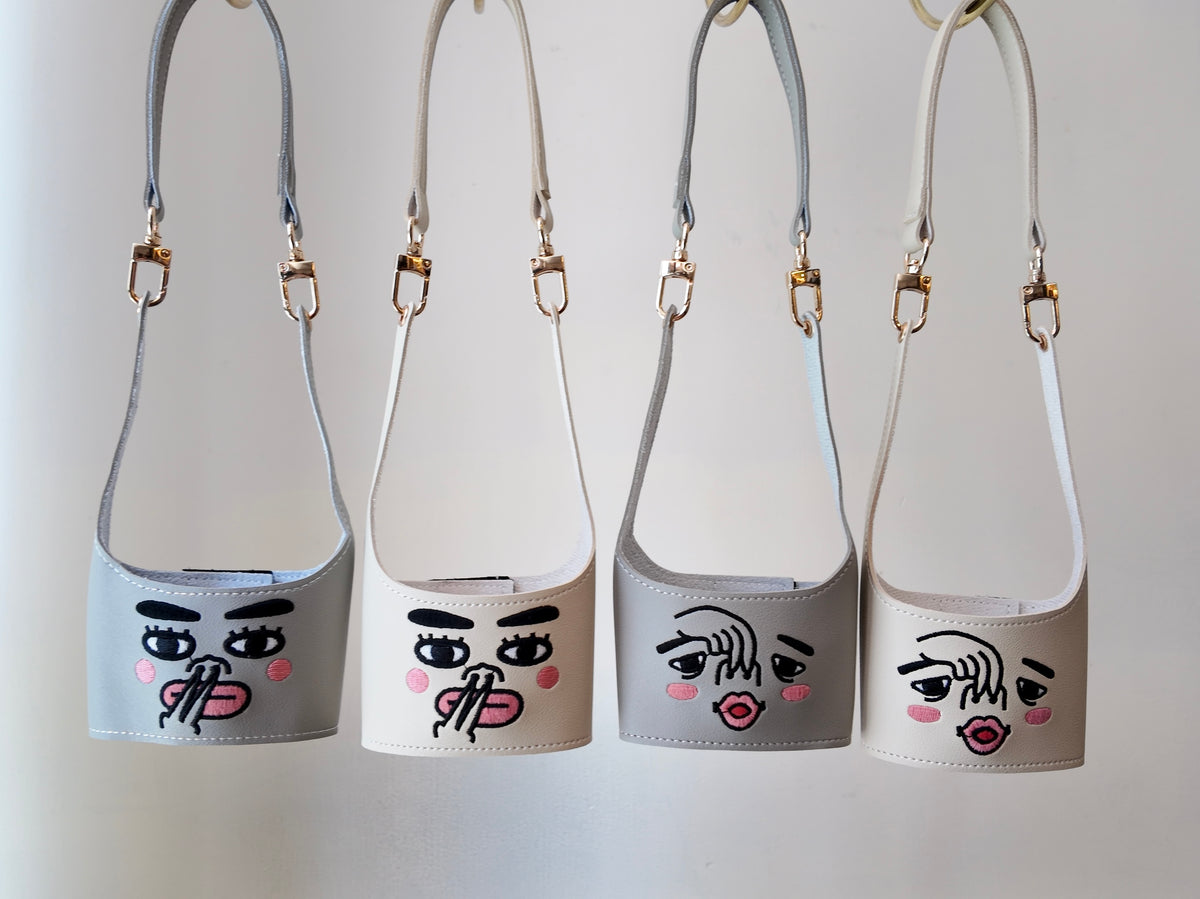 仿皮刺繡飲品袋