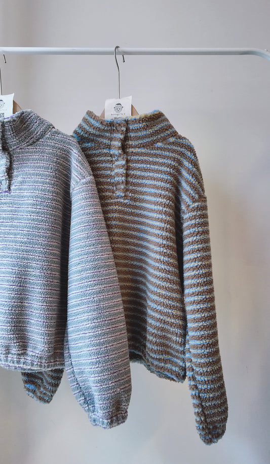 高領毛絨橫間落肩上衣