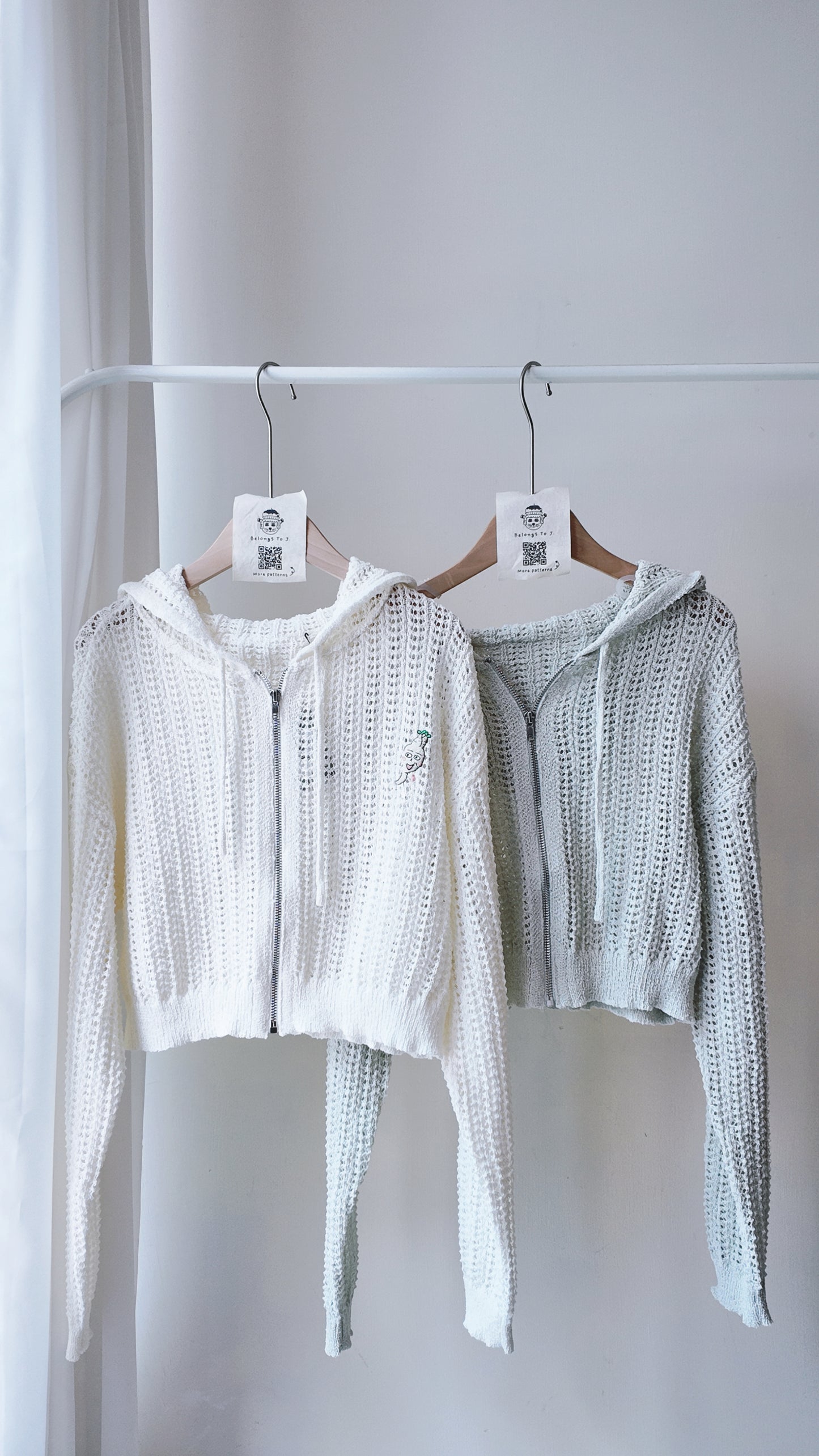 粗針織洞洞連帽外套