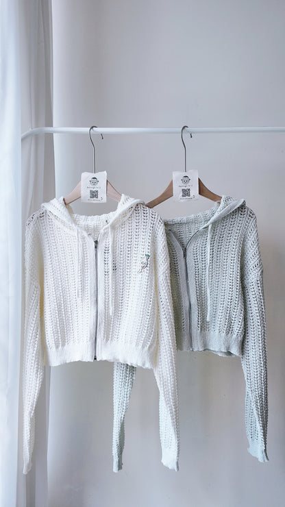 粗針織洞洞連帽外套