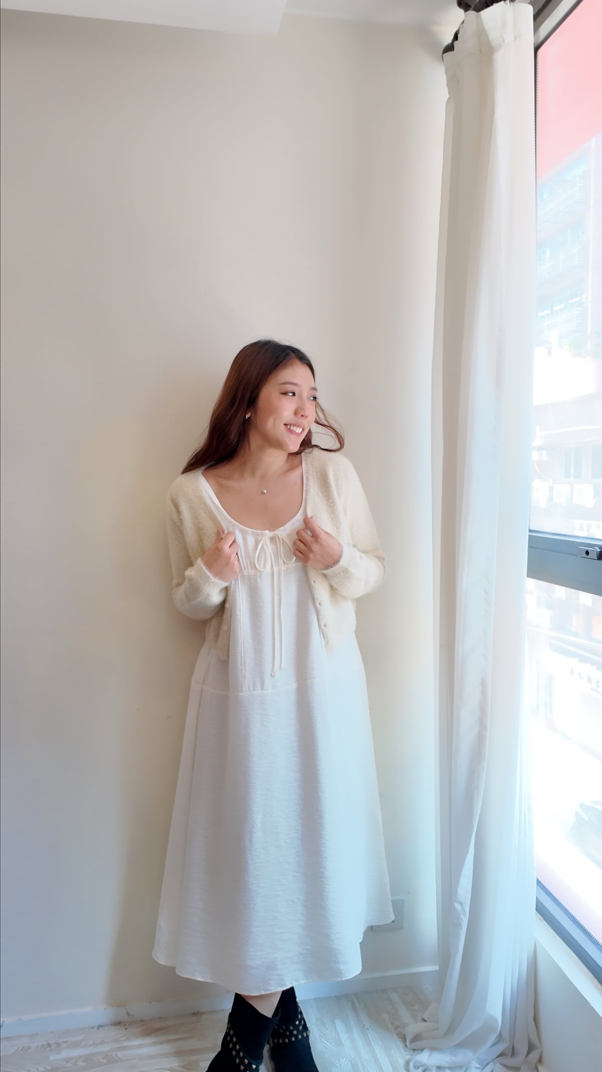 溫柔感法式微甜刺繡連身裙
