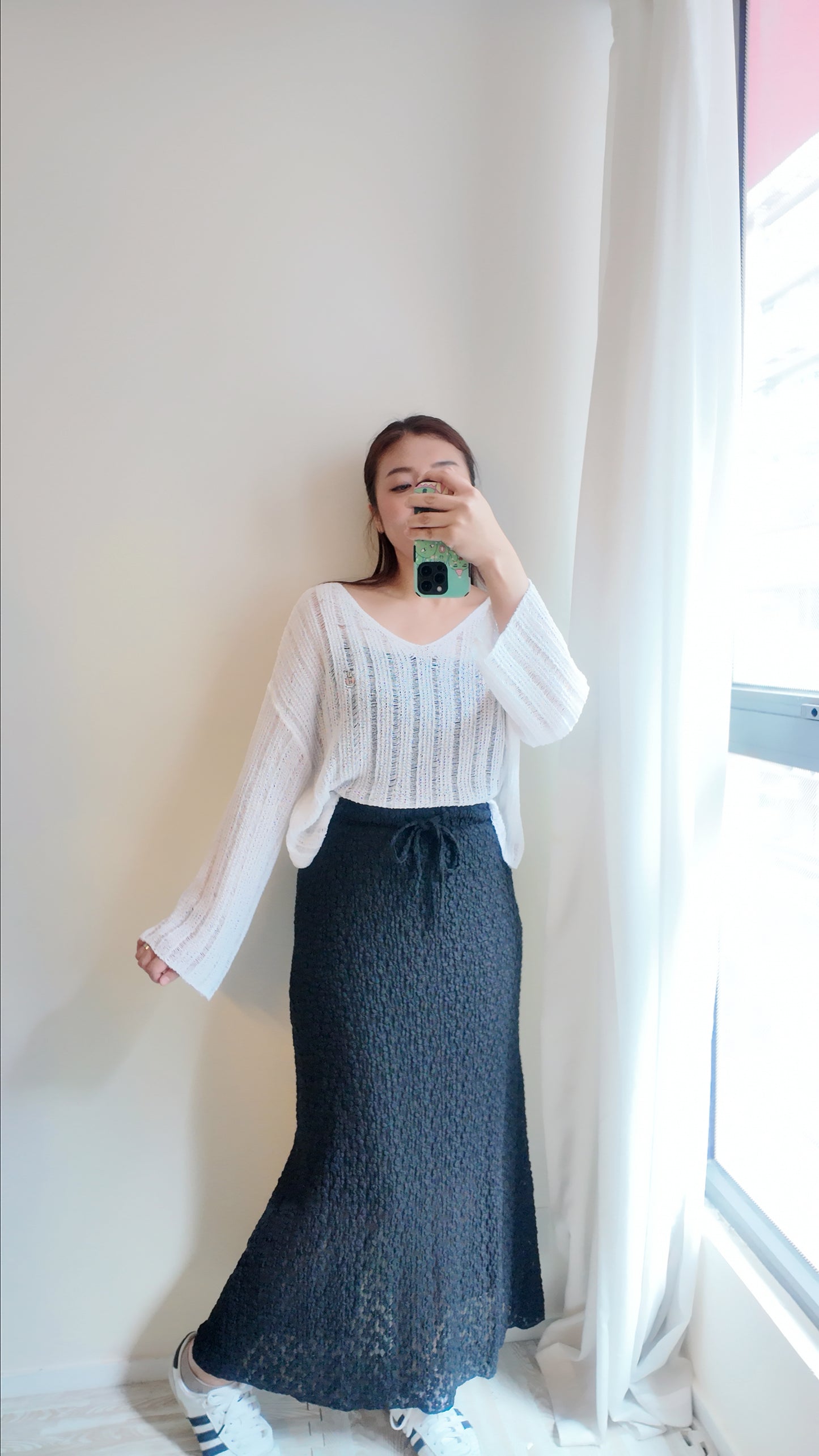 蕾絲花花氣質半截裙