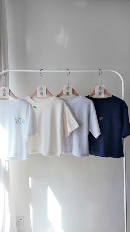寬鬆落肩圓領 T-shirt