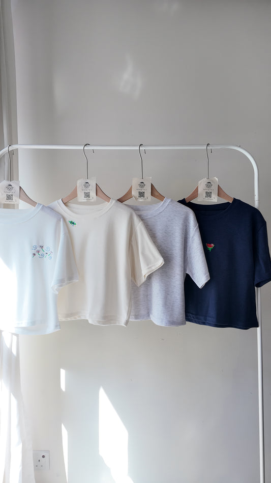 寬鬆落肩圓領 T-shirt