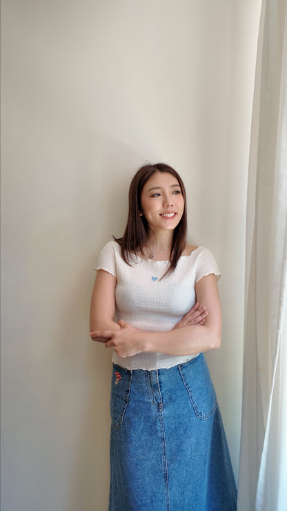 闊領樹紋短袖上衣