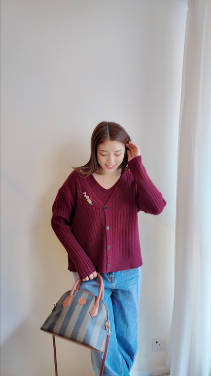 真兩件針織背心外套套裝