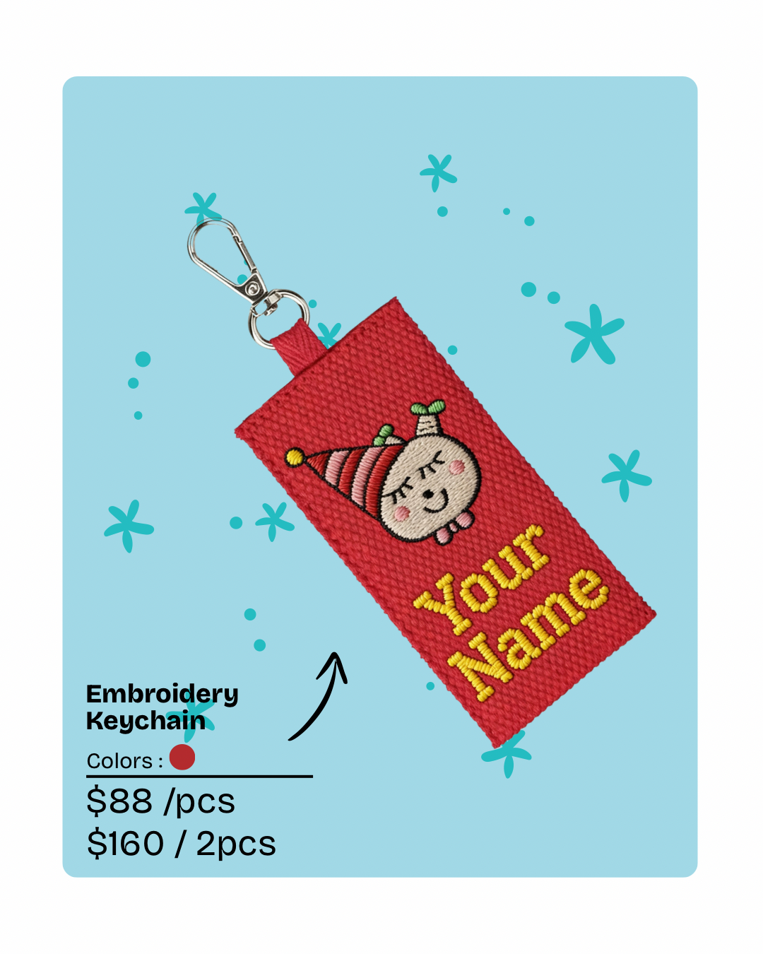 Belongs To J. 原創刺繡鎖匙扣掛帶