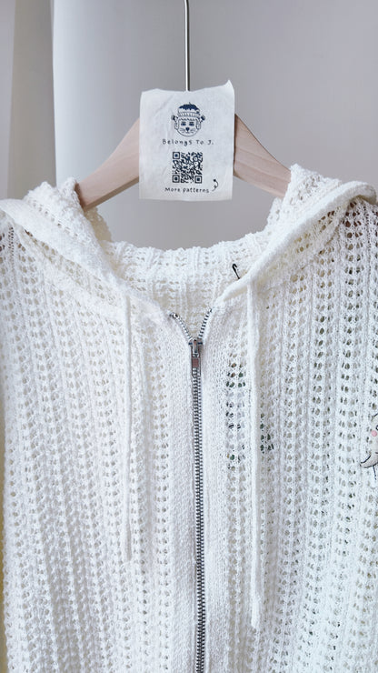 粗針織洞洞連帽外套