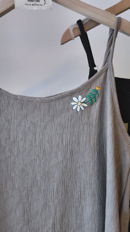 波紋細肩吊帶連身裙