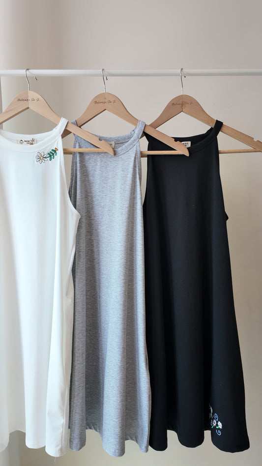 純棉無袖入肩連身裙