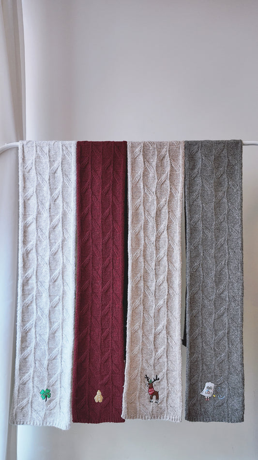 糯軟麻花針織頸巾