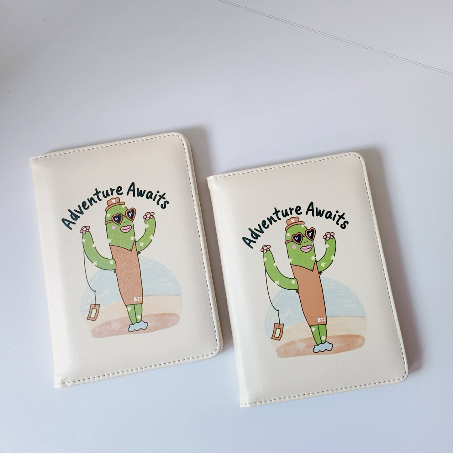 自家設計 仙人掌旅行護照套