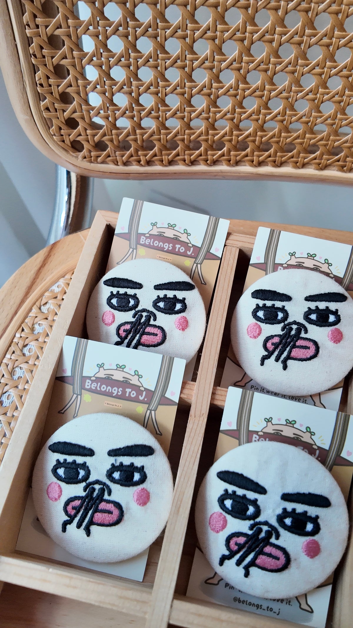 自家製「差鼻系列」刺繡圓章