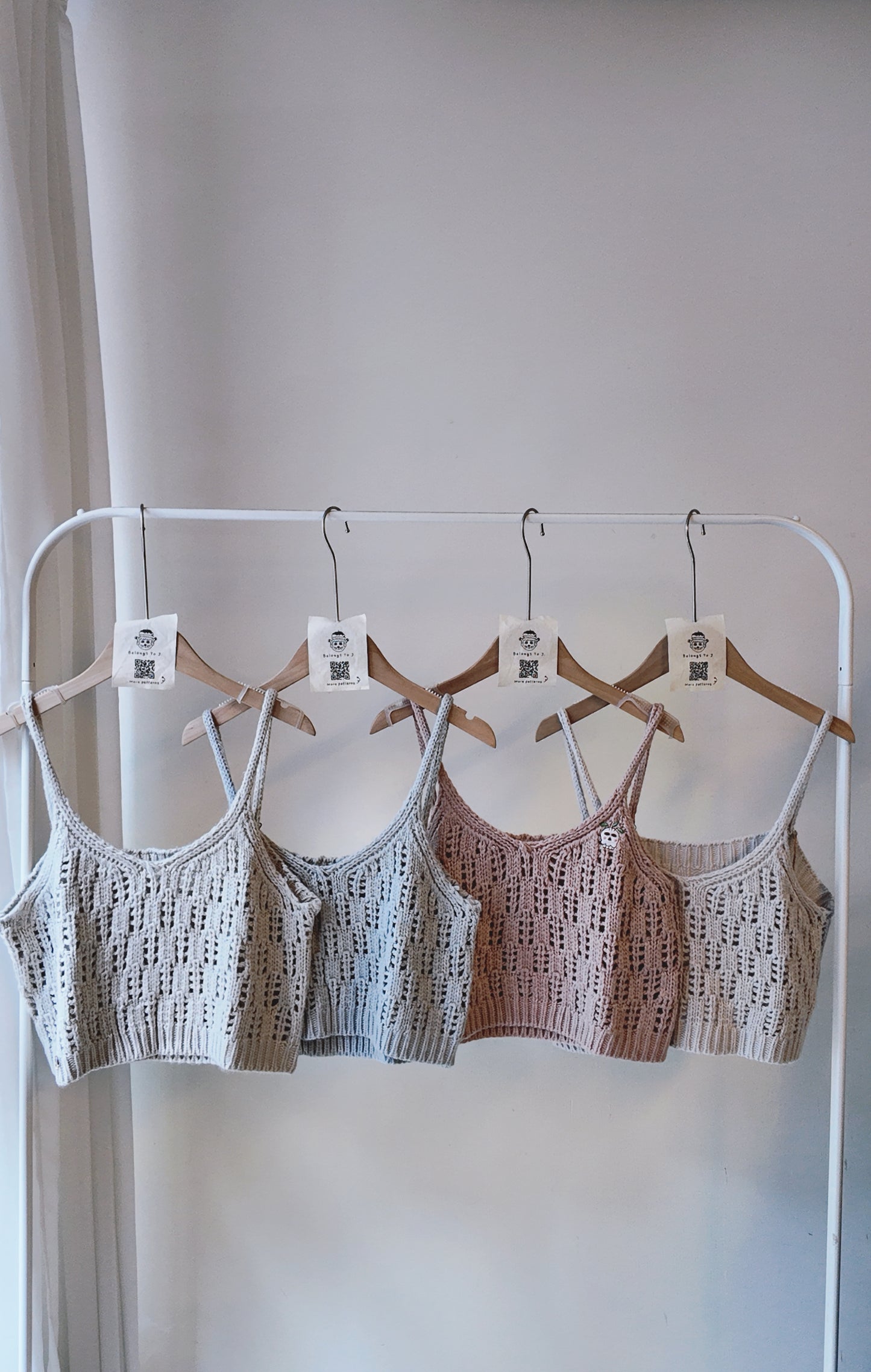 粗針織小銀標糖果背心