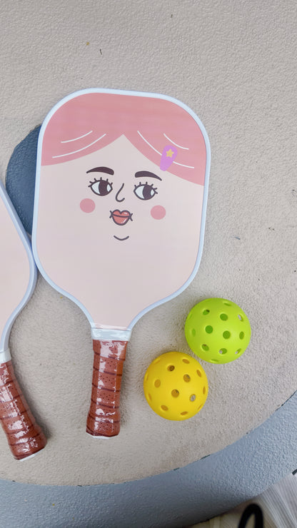 害羞叔叔 × 粉紅女孩 - Pickle Ball 球拍套裝