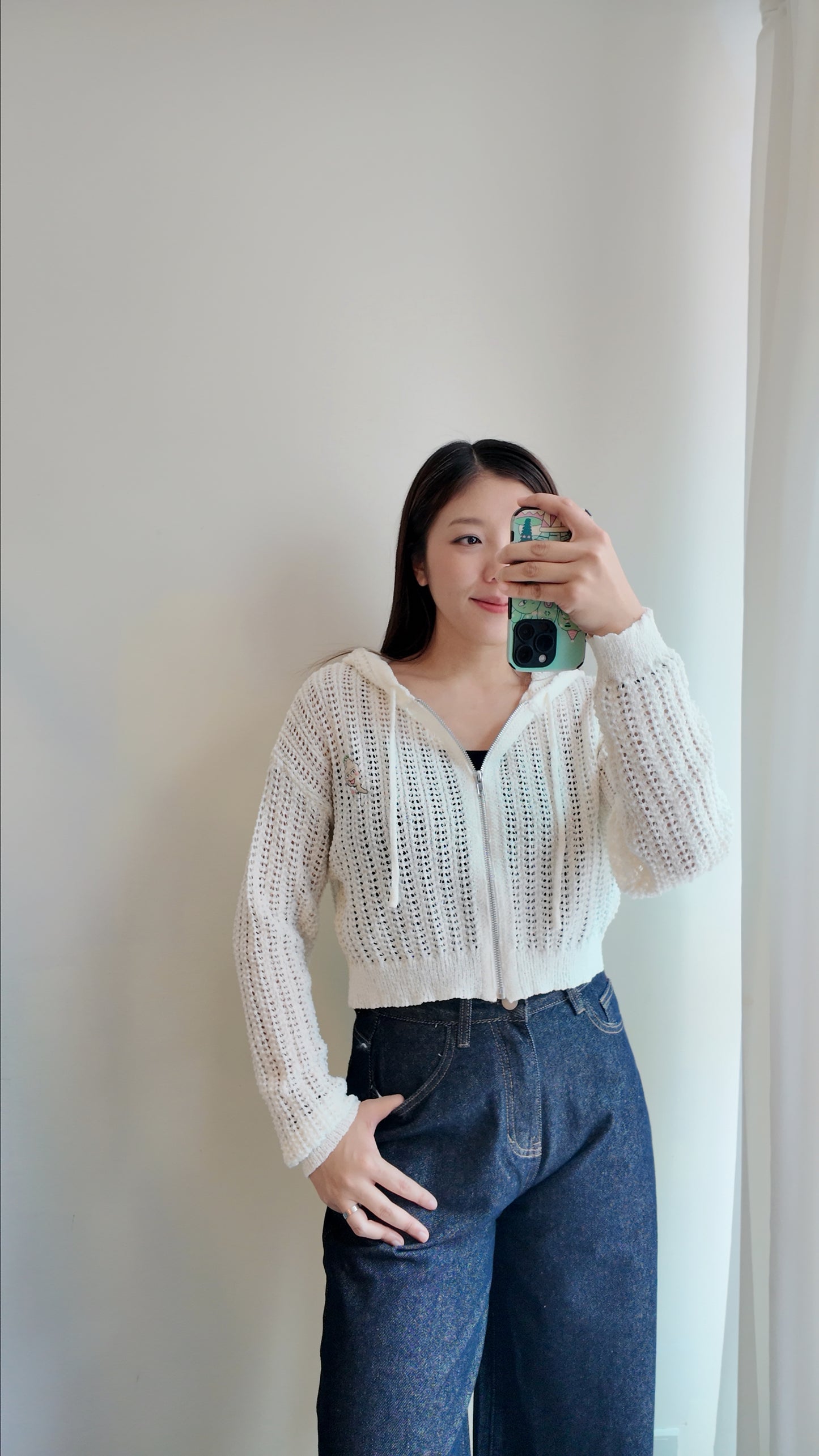 粗針織洞洞連帽外套