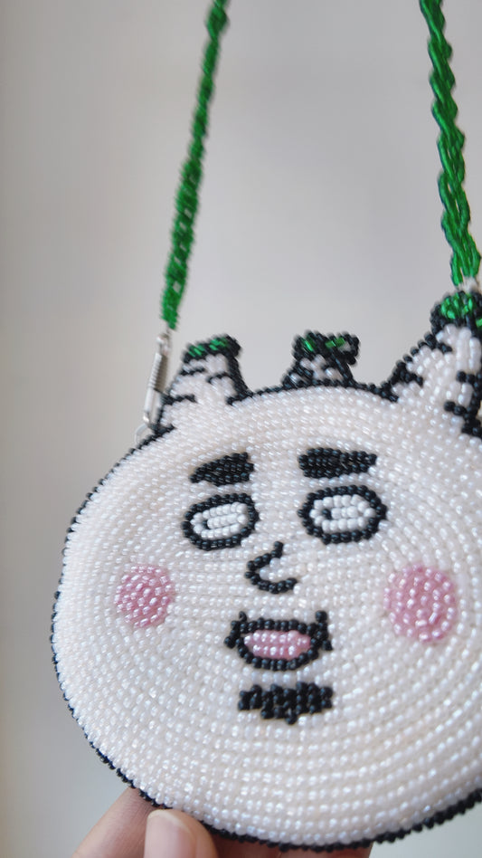 自家設計手穿珠珠象牙君袋