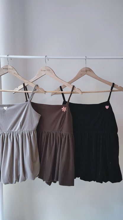 蜜桃絨後綁帶氣球背心